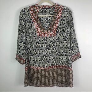 THML geometric pattern quarter sleeve boho tunic